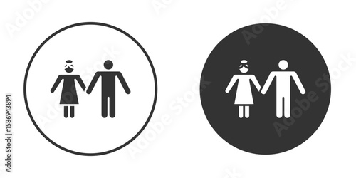 Girlfriend icon in modern minimalistic flat versions