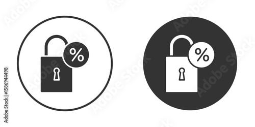 Fixed rate mortgage icon in modern minimalistic flat versions