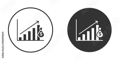 Fiscal policy icon in modern minimalistic flat versions