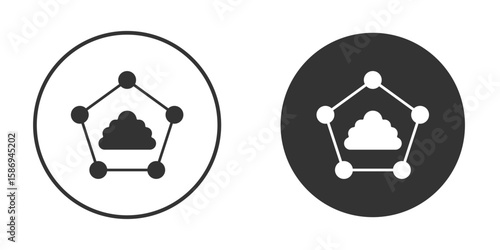 edge computing icon in modern minimalistic flat versions