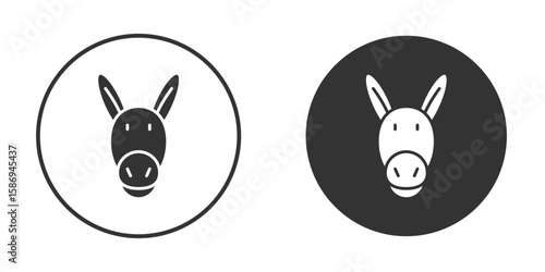 Donkey icon in modern minimalistic flat versions