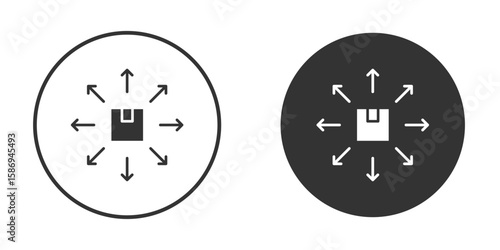 Distribution box icon in modern minimalistic flat versions