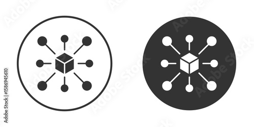 Decentralized icon in modern minimalistic flat versions