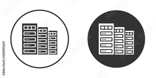 Data center icon in modern minimalistic flat versions