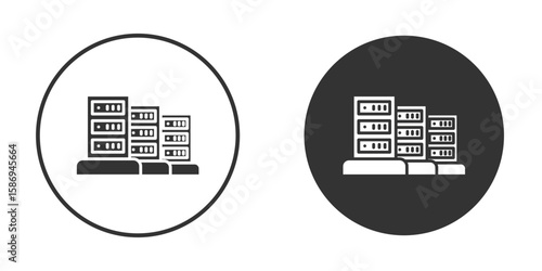 Data center icon in modern minimalistic flat versions