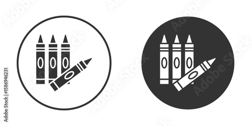 Crayon icon in modern minimalistic flat versions