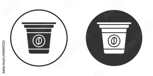 Coffee capsule icon in modern minimalistic flat versions