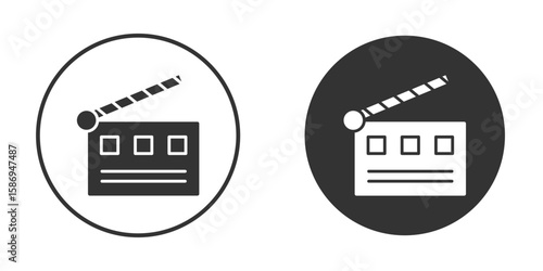 Cinema flapper icon in modern minimalistic flat versions