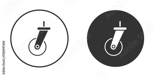 Cart trolley wheel icon in modern minimalistic flat versions