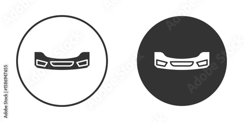 Car bumper icon in modern minimalistic flat versions