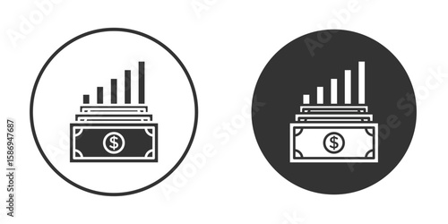 capital gain icon in modern minimalistic flat versions