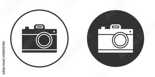 Camera icon in modern minimalistic flat versions