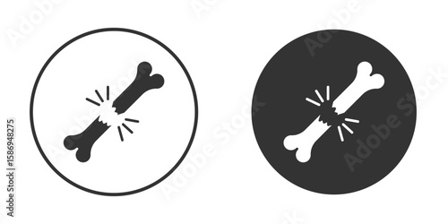 Broken bone icon in modern minimalistic flat versions