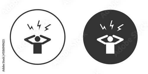 Anxiety icon in modern minimalistic flat versions