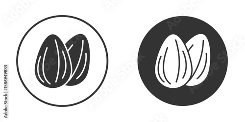 Almond icon in modern minimalistic flat versions