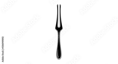 Vector vintage oyster fork seafood fork antique fork serving fork kitchen utensil two prong fork silverware flatware tool 100