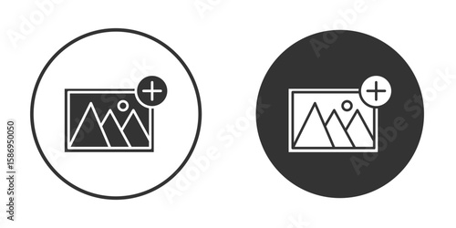 Add photos icon in modern minimalistic flat versions