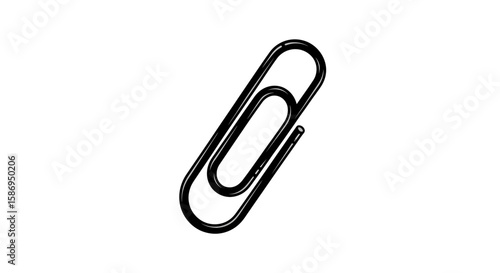 Vector black paper clip stationery office supply holding documents organized school supplies office equipment tool 100