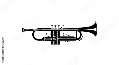 Vector find professional trumpet instrument vector illustration for jazz band music performance and musical education