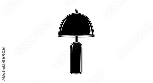 Vector black table lamp vector illustration for home decor and lighting solutions with modern design style 100