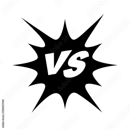 Black Versus Symbol on Transparent Background for Competition and Comparison, Showcasing a Bold and Dynamic Design for Showdowns and Rivalries, Ideal for Graphic Projects