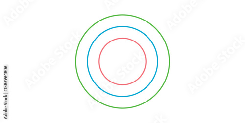Three Concentric Circles Diagram in Geometry.