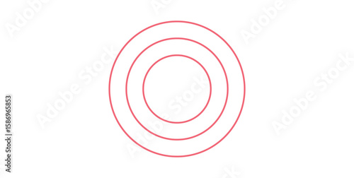 Three Concentric Circles Diagram in Geometry.