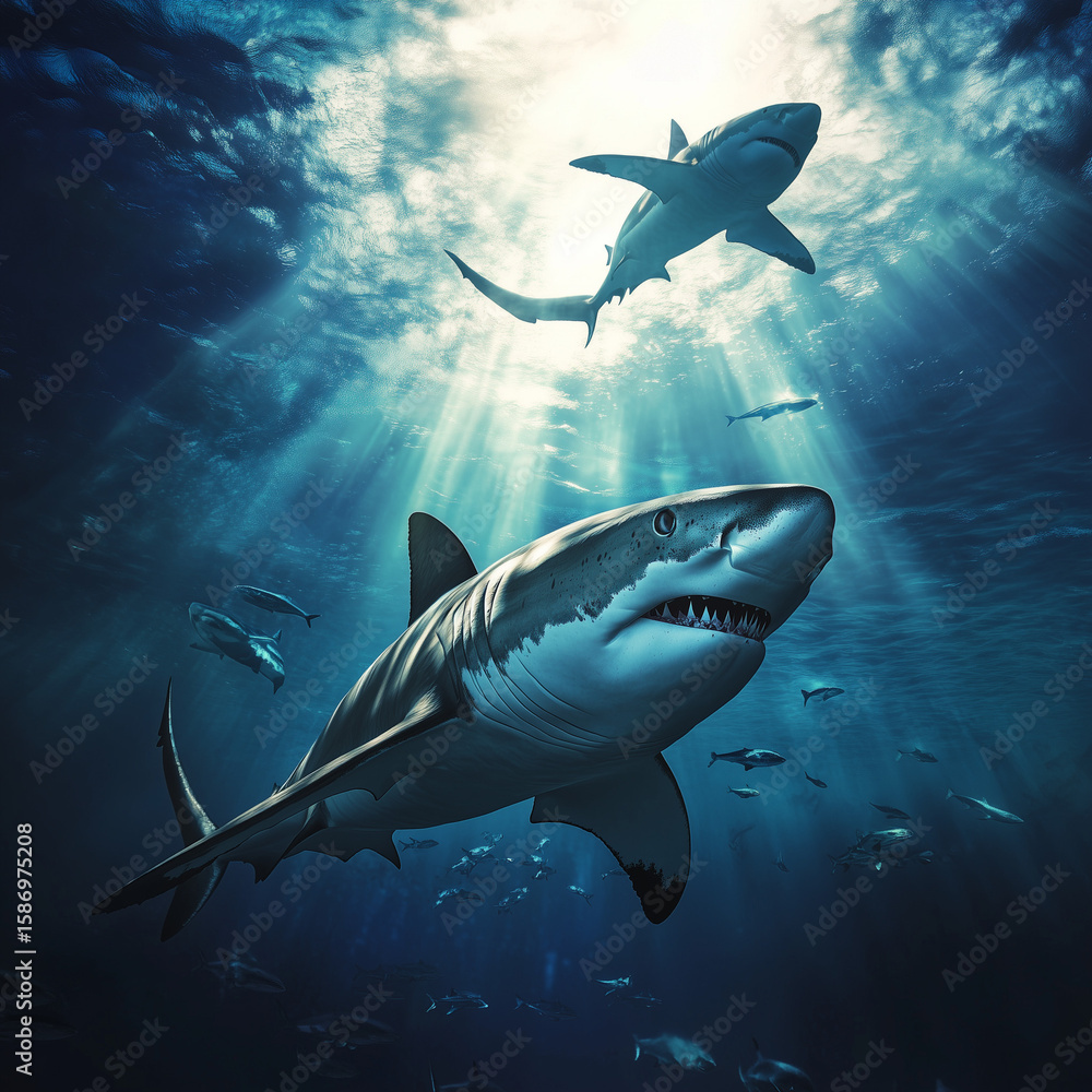 Fototapeta premium Shark in the sea.