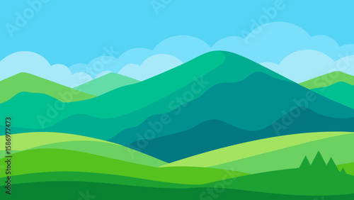 Serene Tranquil Landscape Background Scene Peaceful Calm Nature Digital Art