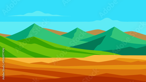 Expansive Landscape Clean Style Background Scene Peaceful Calm Serene Nature