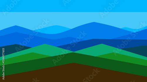 Simplified Nature Illustration Background Scene Peaceful Calm Serene Artistic