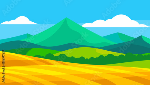Vibrant Natural Landscape Featuring Lake Background Scene Peaceful Calm Serene