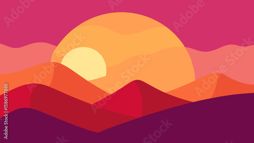 Graphic Scene Depicting Peaceful Nature Background Serene Artistic Landscape