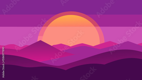 Calming Vector Illustration Nature Background Scene Peaceful Serene Artistic Landscape