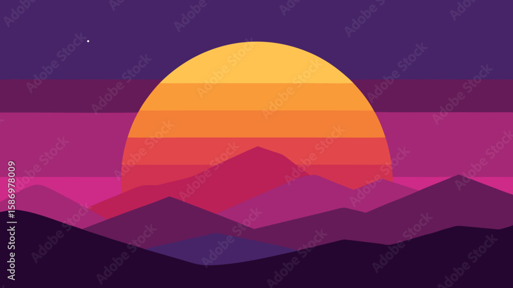 Obraz premium Graphic Art Depiction Serene Landscape Background Scene Peaceful Artistic