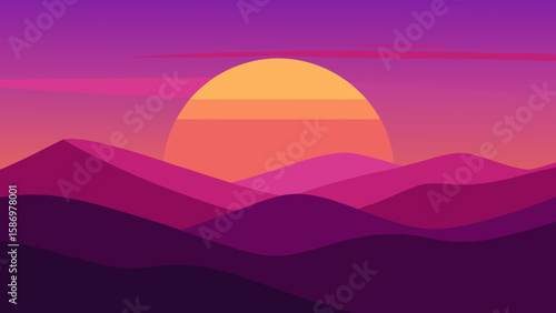 Minimalist Landscape Featuring Horizon Background Scene Peaceful Serene Artistic