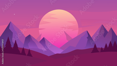 Digital Painting Dreamlike Landscape Background Scene Peaceful Serene Artistic