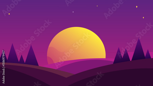 Calm Vector Art Background Scene Peaceful Serene Artistic Graphic Depiction