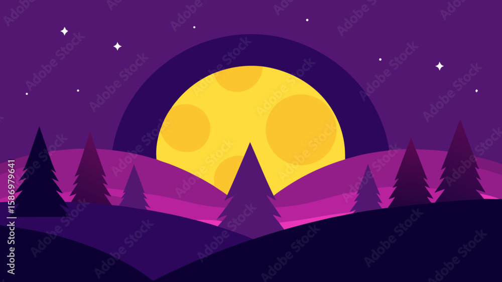 Obraz premium Peaceful Graphic Illustration Background Scene Tranquil Artistic Image Vector Design