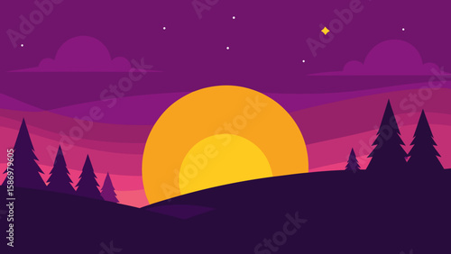 Calm Vector Art Background Scene Peaceful Artistic Depiction Graphic Illustration