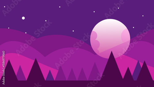 Graphic Background Scene Atmospheric Night for Digital Design