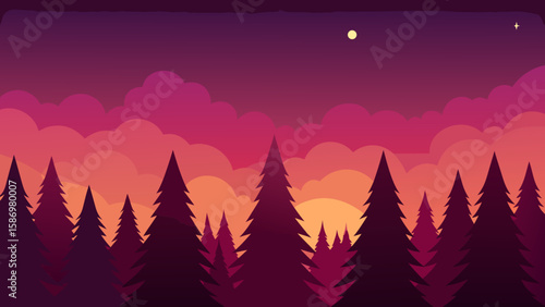 Minimalist Style Majestic Mountain Background Scene for Digital Art