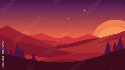 Graphic Illustration for a Background Scene in Modern Digital Art