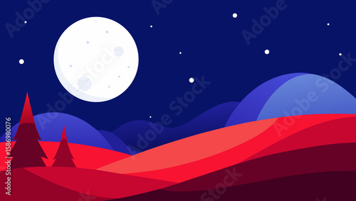 Tranquil Background Scene Illustration of a Natural Landscape