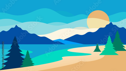 Simple Yet Striking Background Scene Style for Bold Digital Art