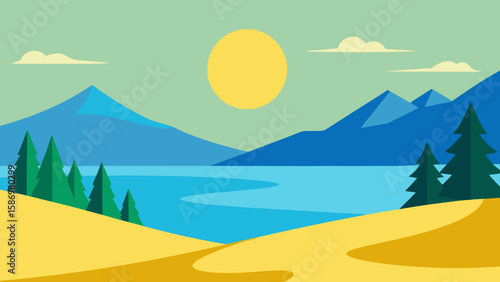 Serene Outdoor Scene Background Style for Peaceful Digital Designs