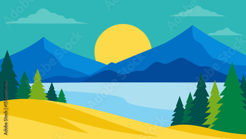 Serene Outdoor Scene Background Style for Peaceful Digital Designs