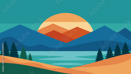 Flat Graphic Design Background Scene Style for Clean Modern Art