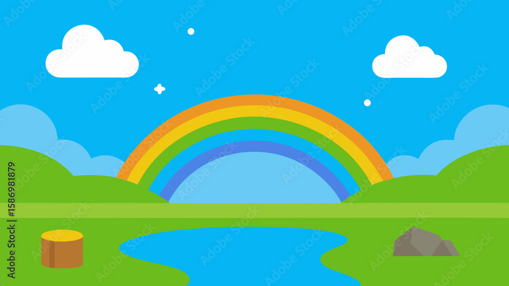Fototapeta premium Idyllic Game Background Showing a Wide View for Immersive Gaming Worlds