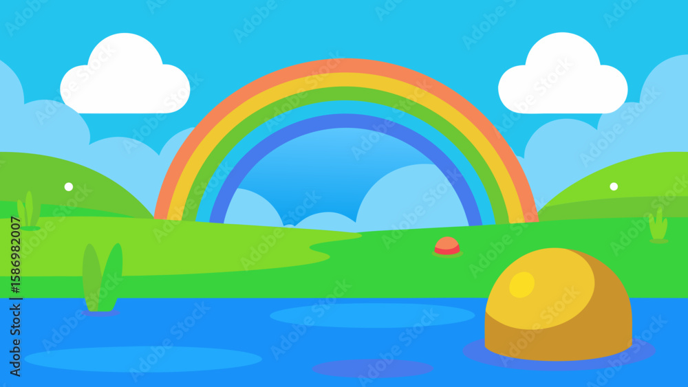 Obraz premium Picturesque Background Illustration for Game Level Dynamic Digital Art